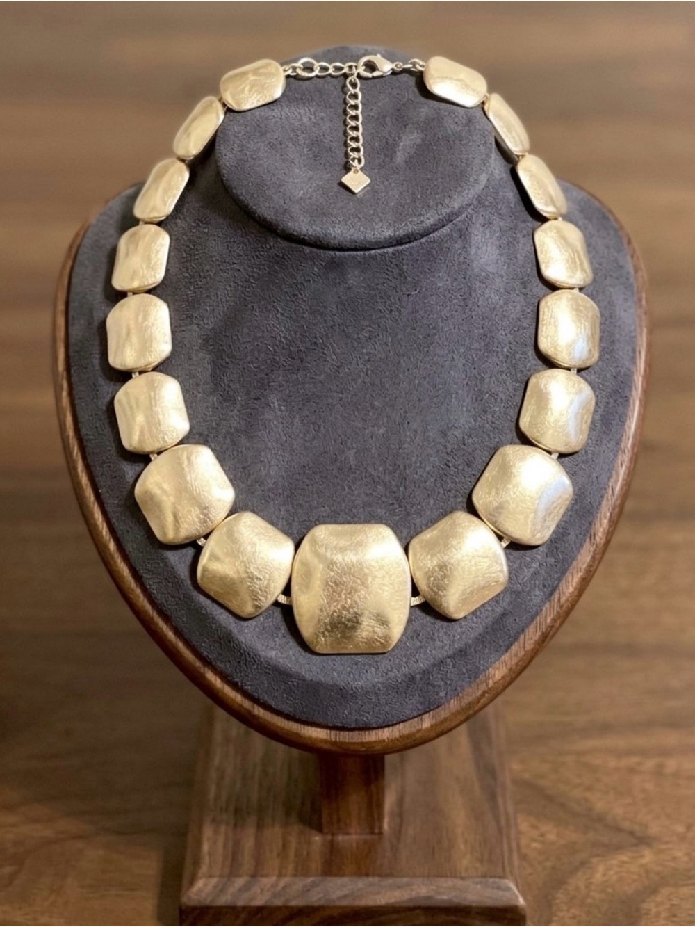 Vintage Banana Republic Brushed Gold Chunky Statement Necklace